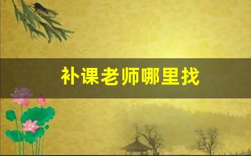 补课老师哪里找