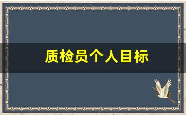 质检员个人目标