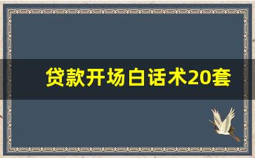 贷款开场白话术20套_2023信贷员10大获客软件