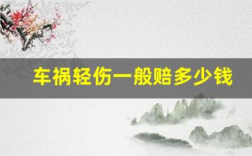 车祸轻伤一般赔多少钱_被车撞了轻伤没住院怎么赔偿