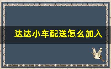 达达小车配送怎么加入_达达快送司机版