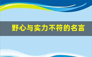 野心与实力不符的名言