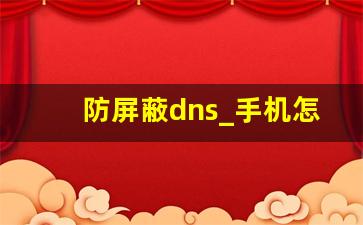 防屏蔽dns_手机怎么改dns