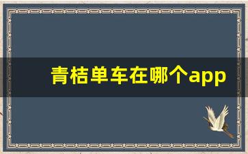 青桔单车在哪个app可以用_共享单车总部电话