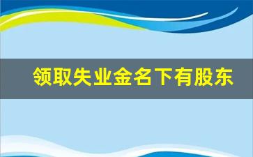 领取失业金名下有股东可以吗