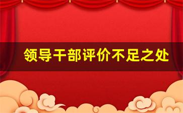 领导干部评价不足之处