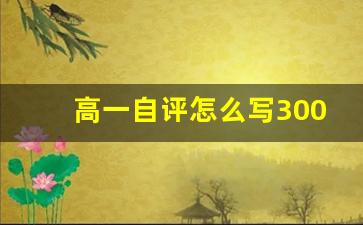 高一自评怎么写300字