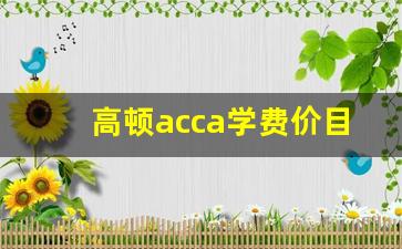 高顿acca学费价目表